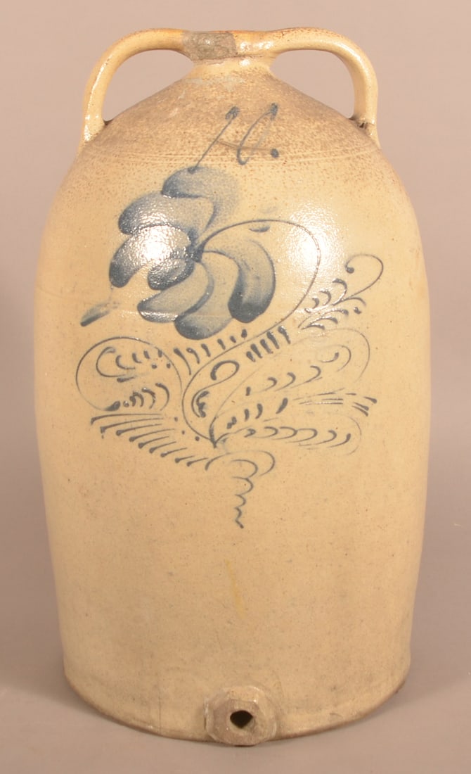 Unsigned 19th C. 10-Gal. Stoneware Water Cooler. (1 of 6)