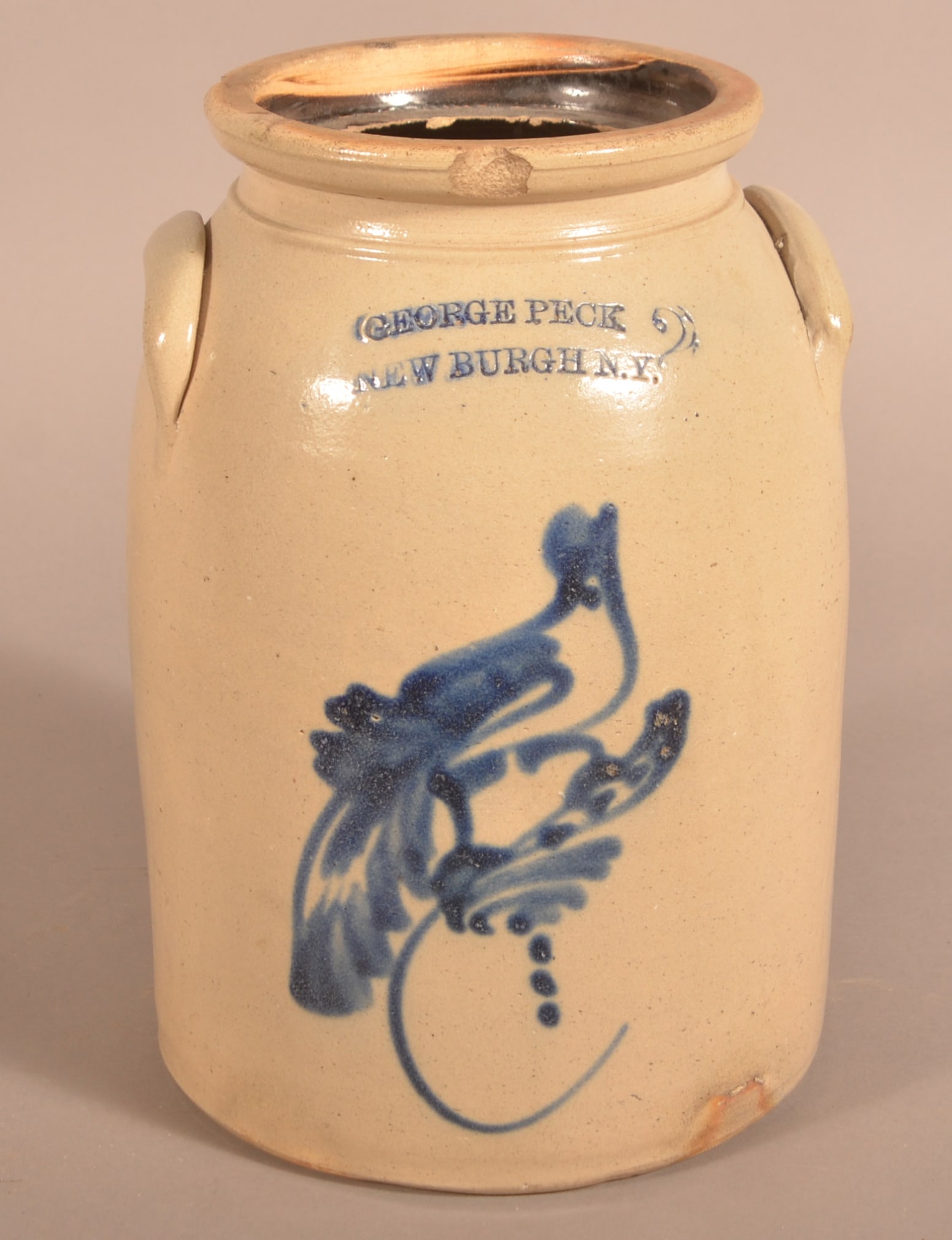 George Peck, New Burgh, NY 2-Gal. Stoneware Jar. (1 of 4)