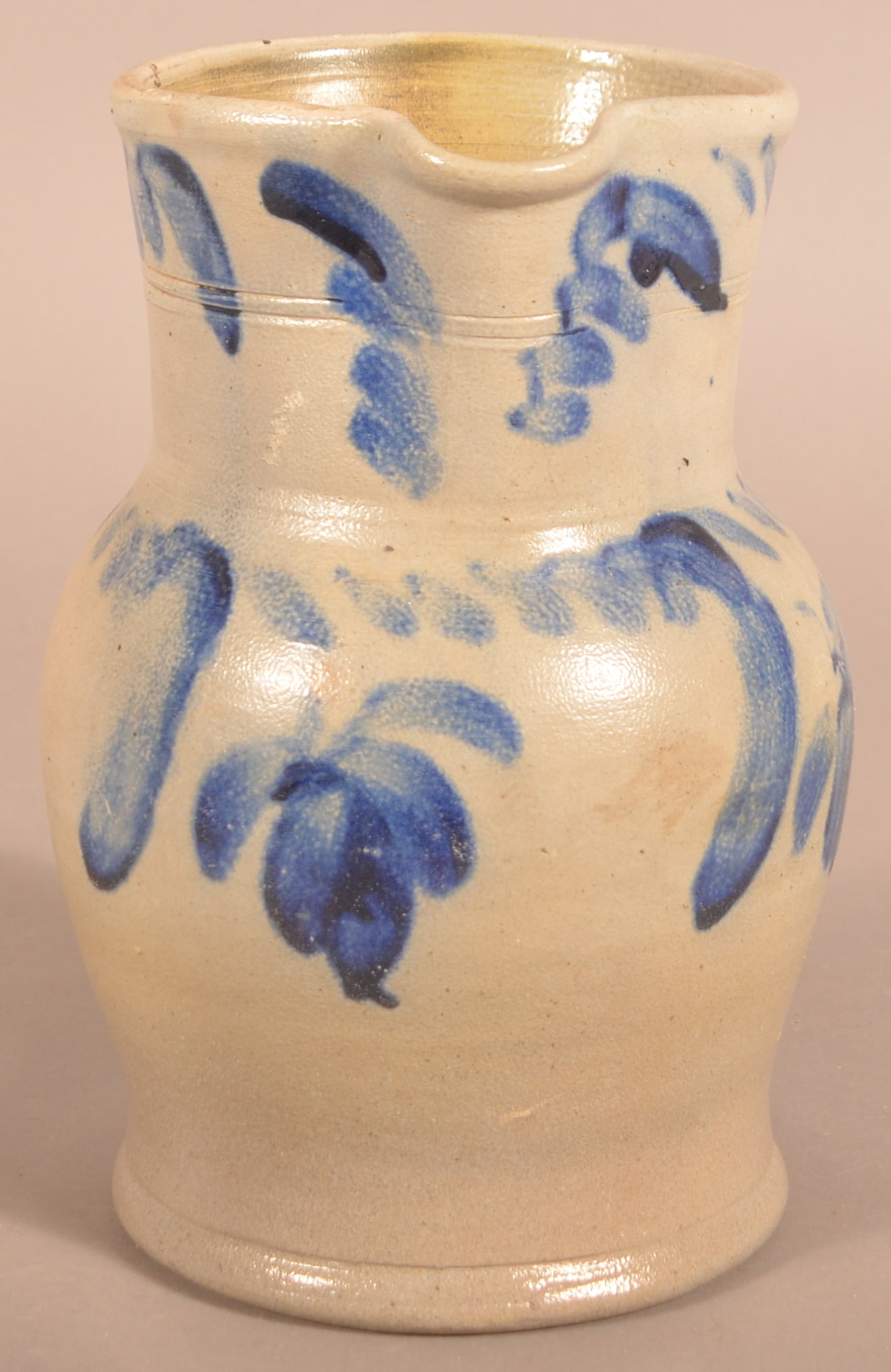 Stoneware 1-Gal. Pitcher with Foliate Decoration. (1 of 4)