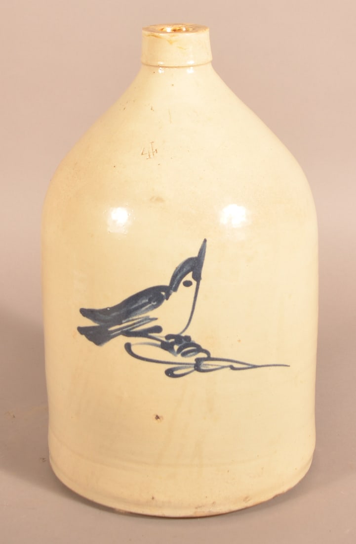 Unsigned 4-Gallon Stoneware Jug. (1 of 3)