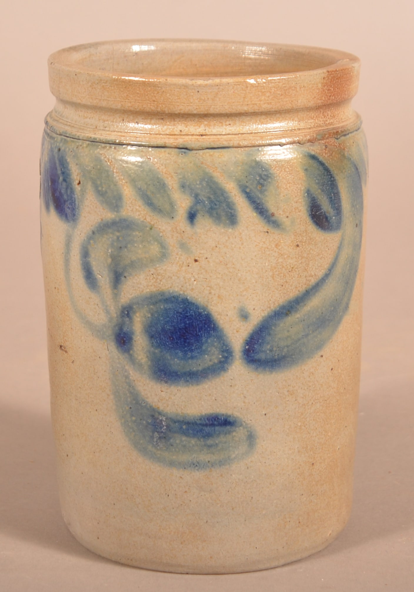 Stoneware Canning Jar with Cobalt Slip Decoration. (1 of 4)