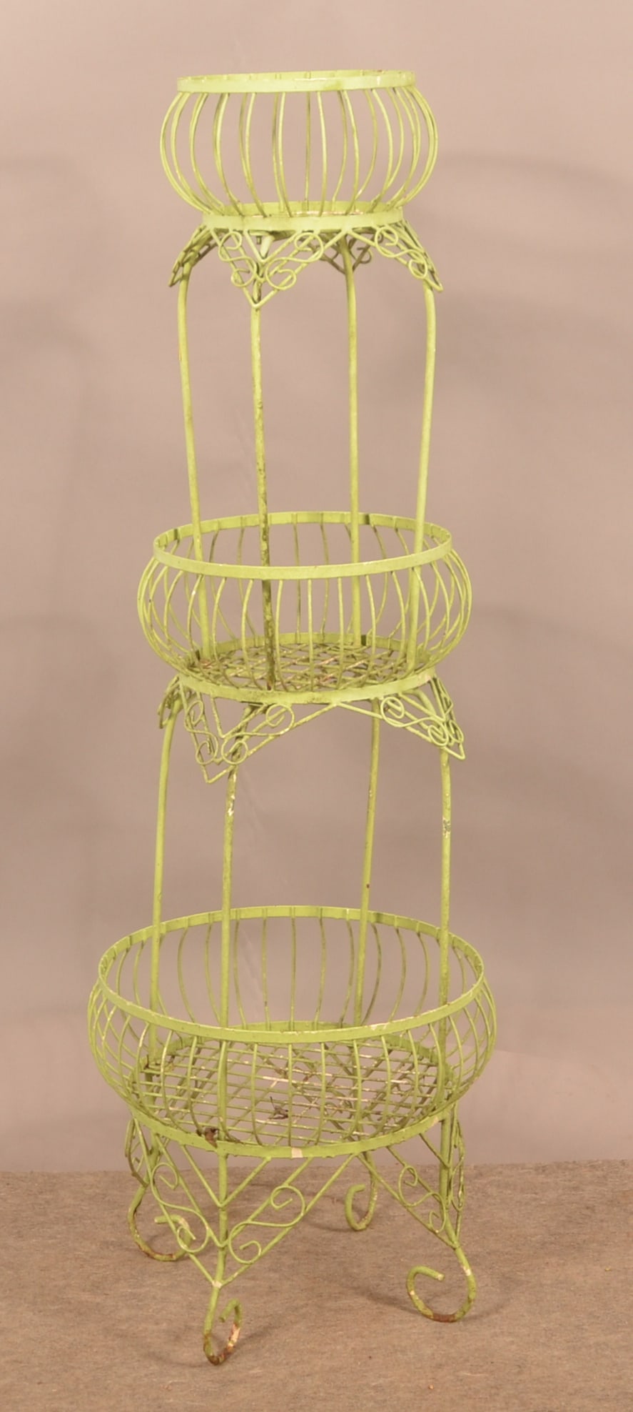 Vintage Iron and Wire Frame 3-Tier Plant Stand. (1 of 5)