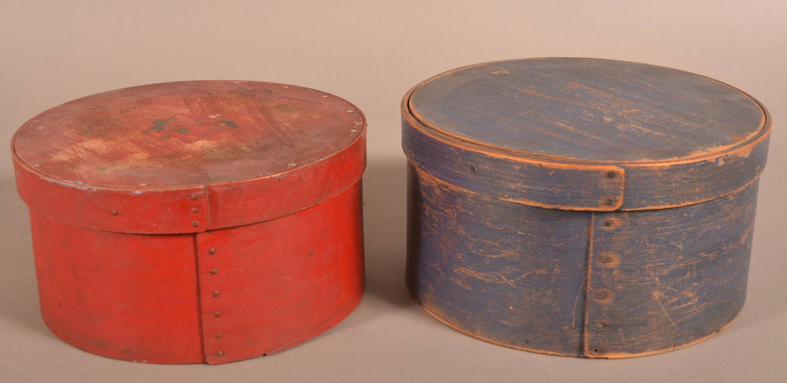 Two Antique Painted Bentwood Pantry Boxes. (1 of 4)