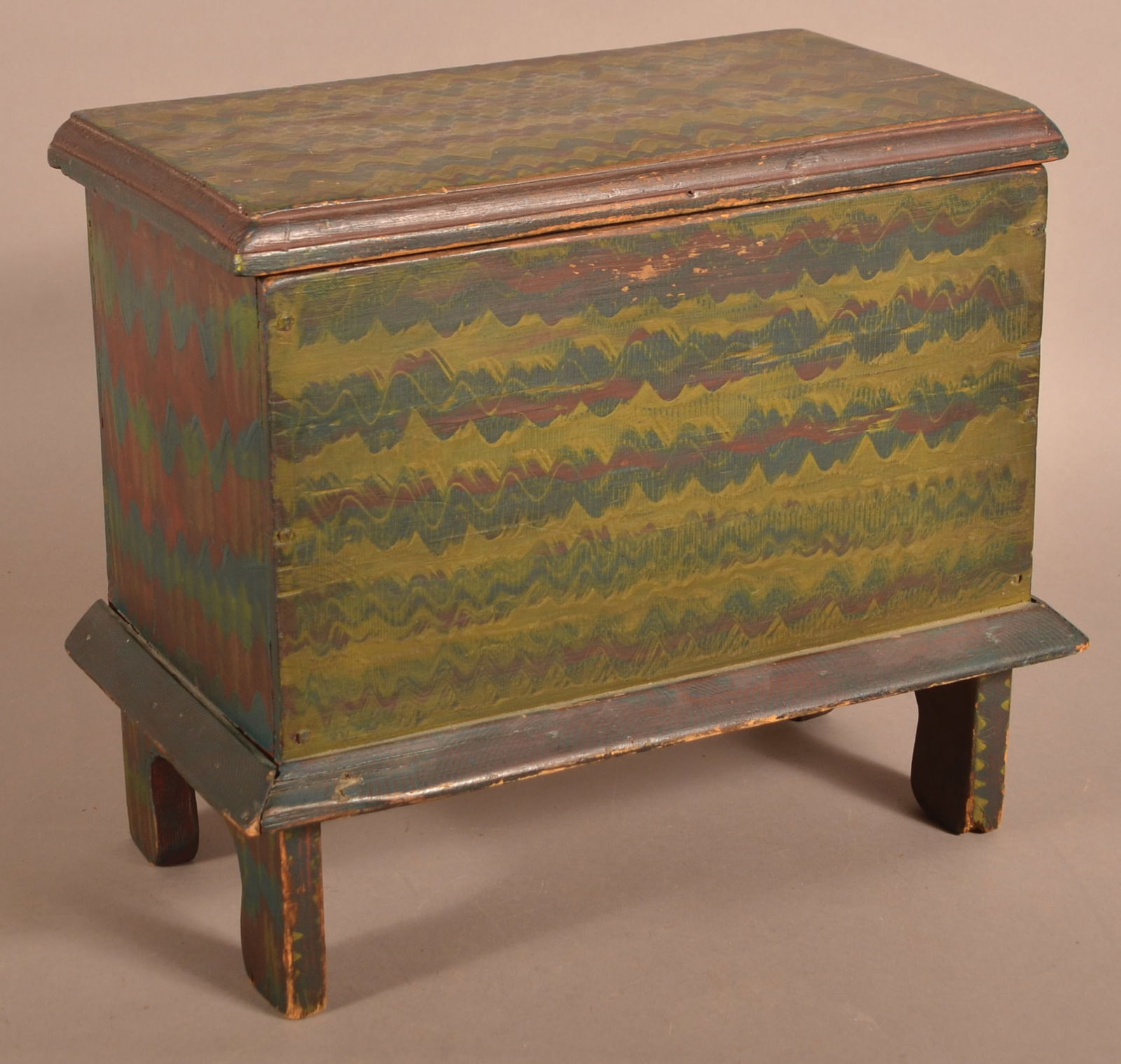 Painted Softwood Miniature Blanket Chest. (1 of 4)