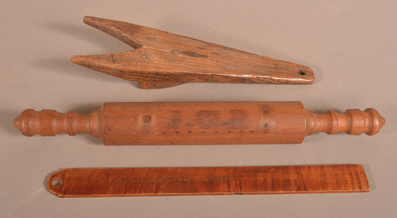 Three Pieces of Antique Woodenwares. (1 of 4)