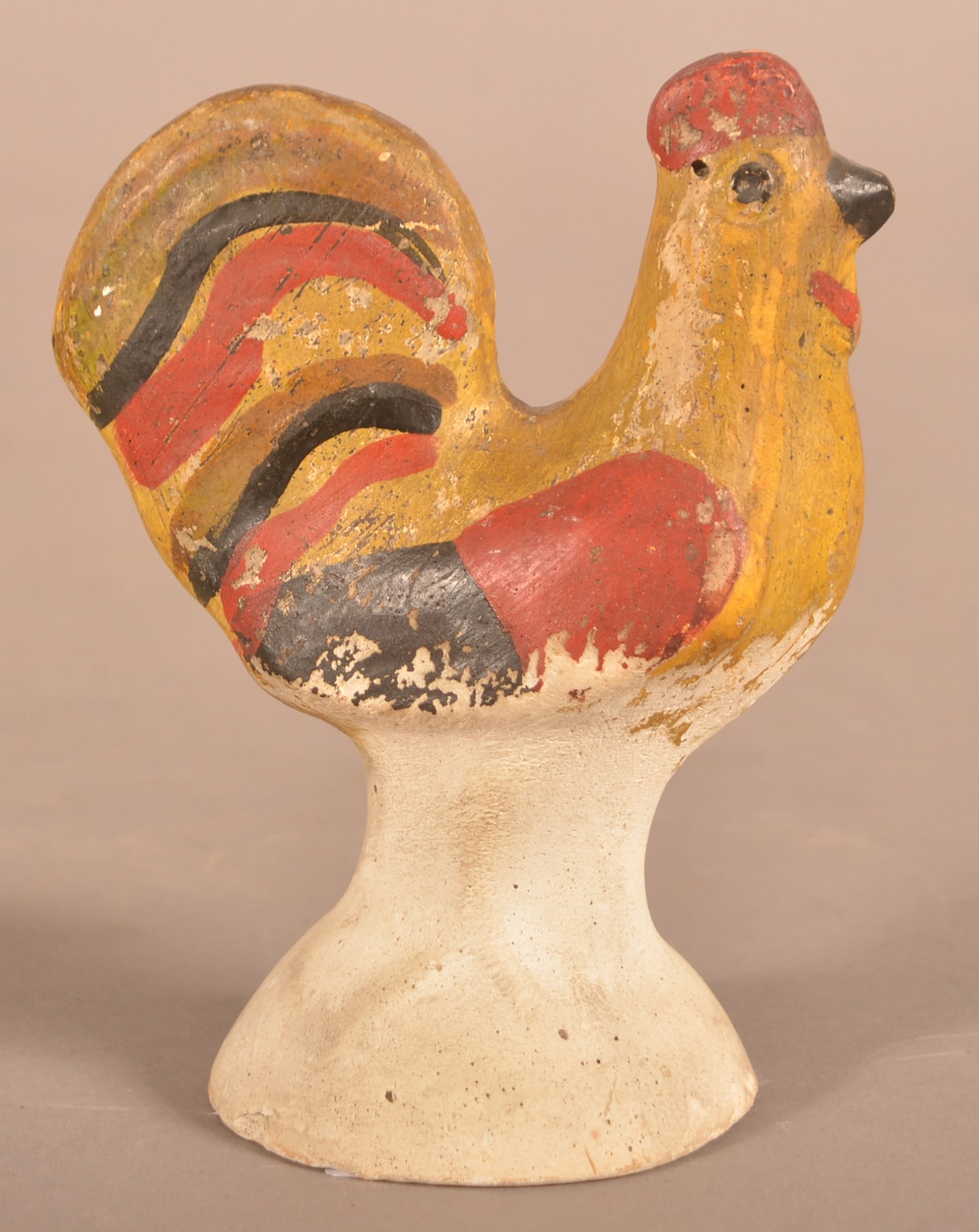 PA 19th Century Hollow Molded Chalkware Rooster. (1 of 3)