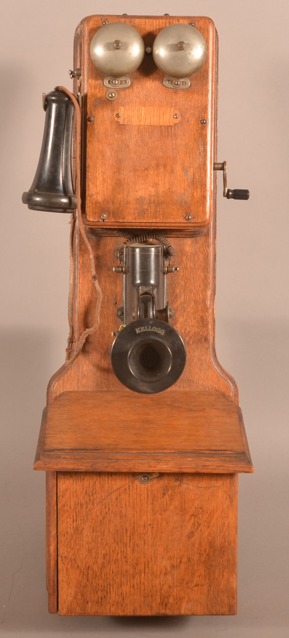 Antique Oak Wall Phone. (1 of 4)