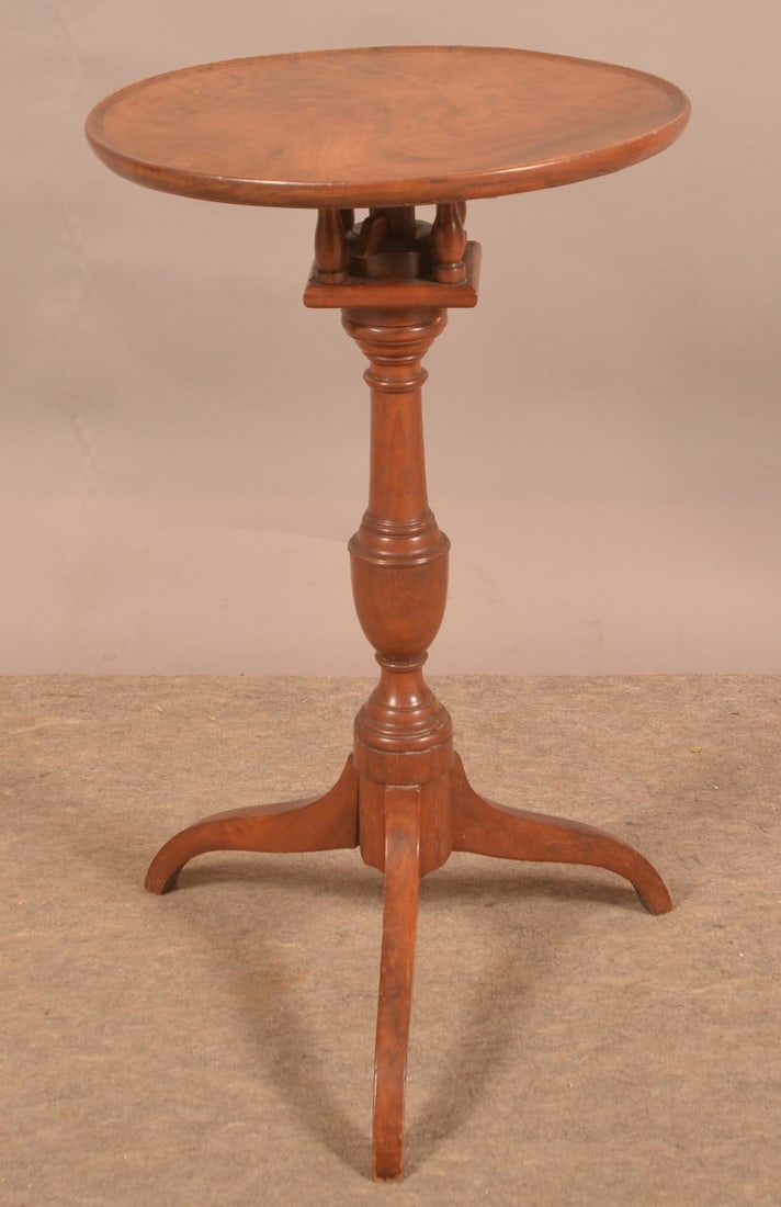 American Federal Walnut Birdcage Candlestand. (1 of 4)