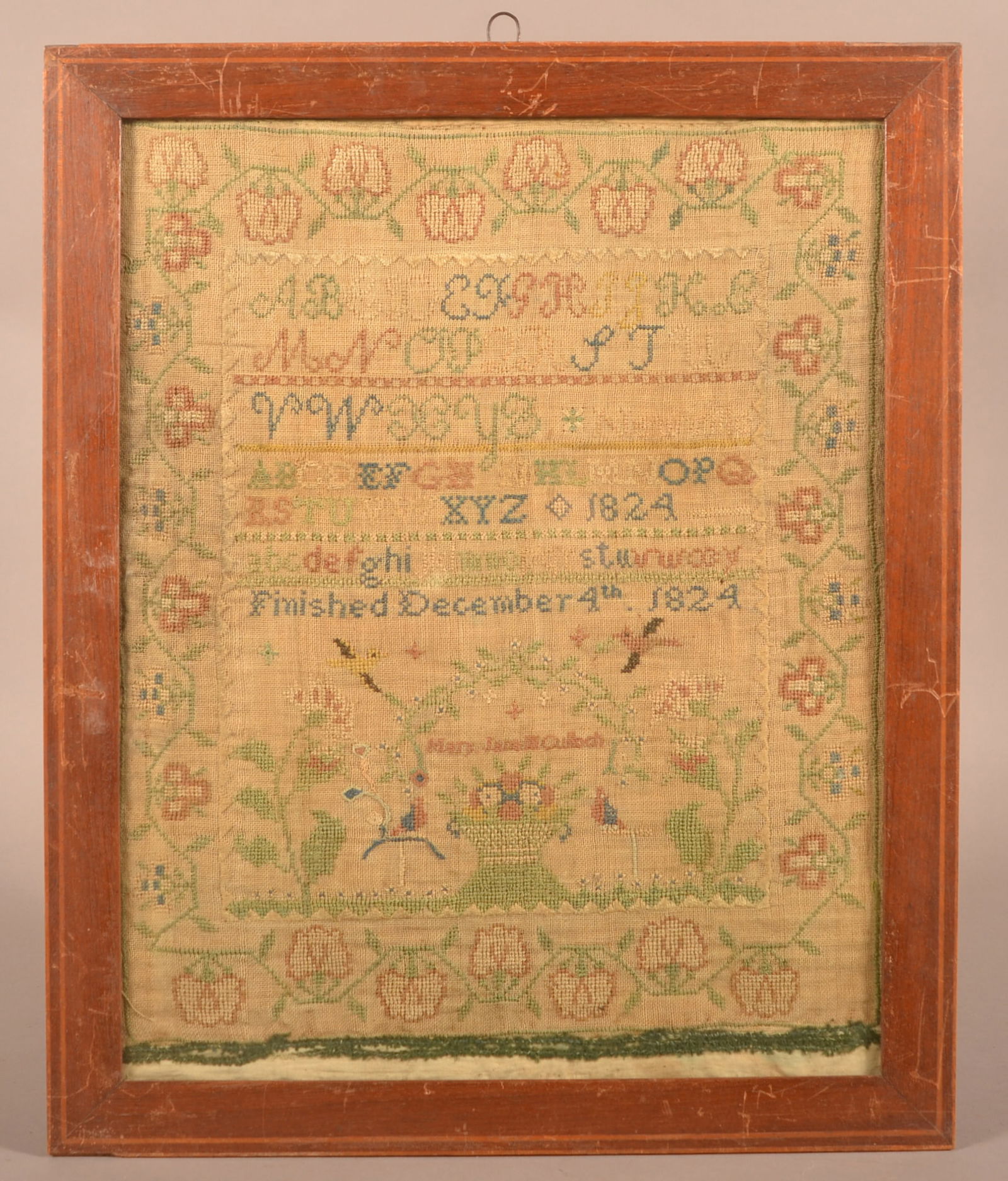 Mary Jane McCulloch 1824 Needlework Sampler. (1 of 5)