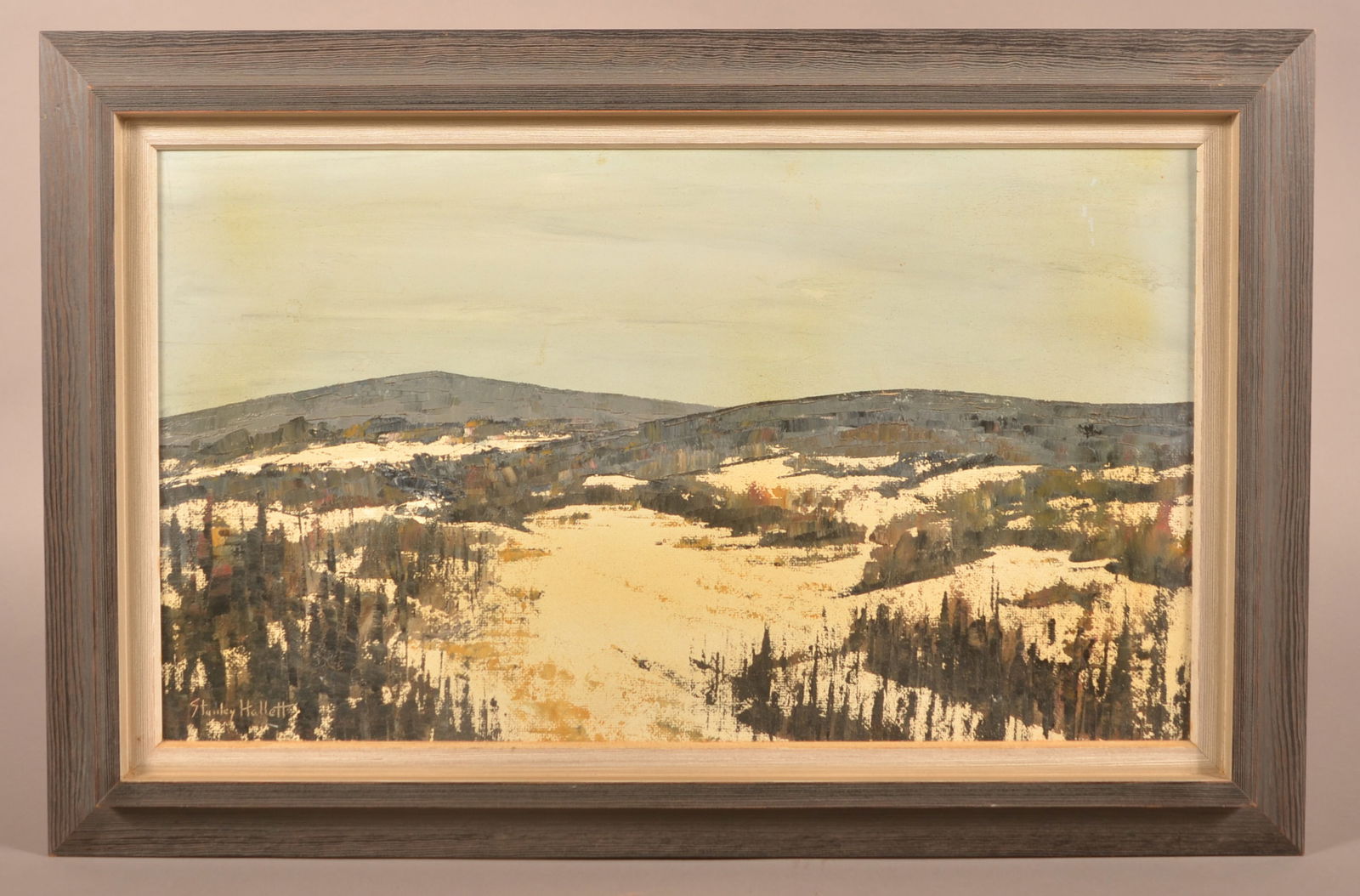 Stanley Hallett Winter Landscape Oil Painting. (1 of 5)