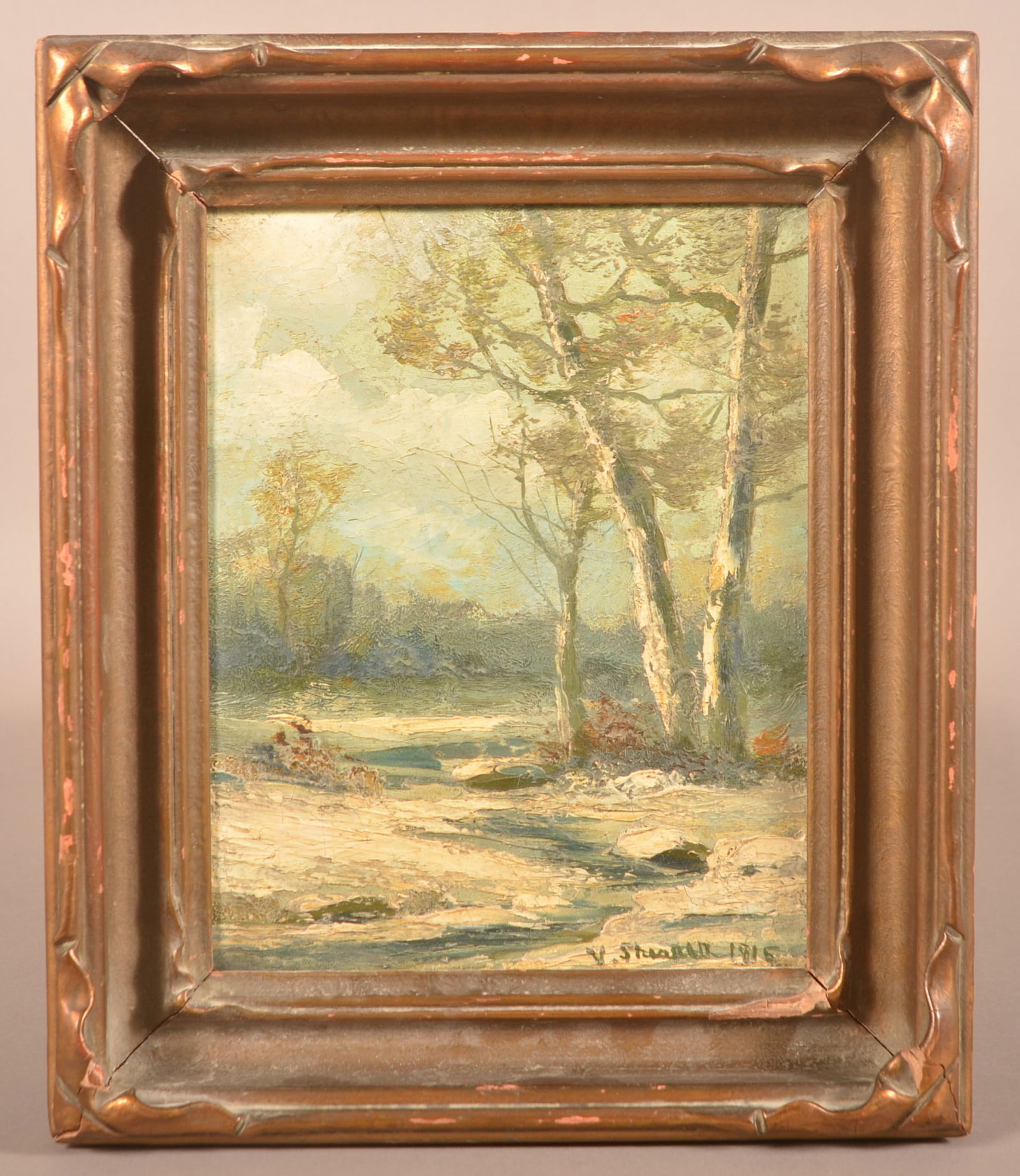 Victor Shearer Winter Landscape Oil Painting. (1 of 4)