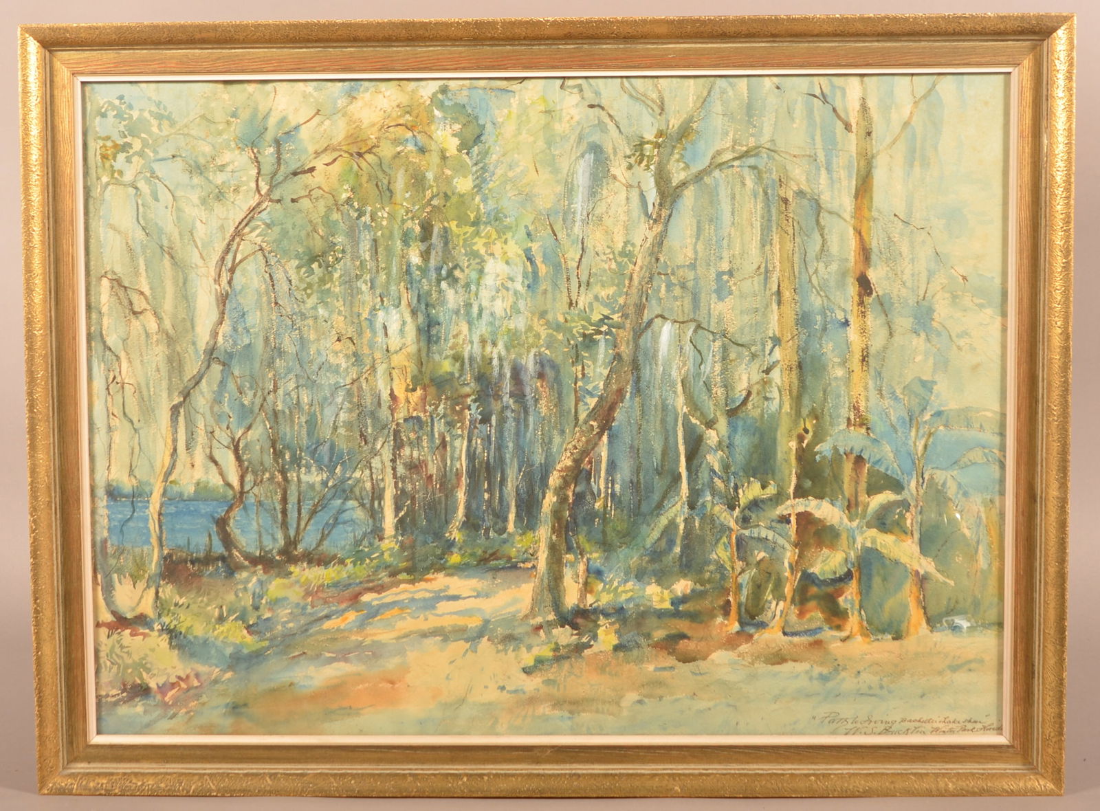 W.S.Bucklin Watercolor Woodland Painting. (1 of 3)