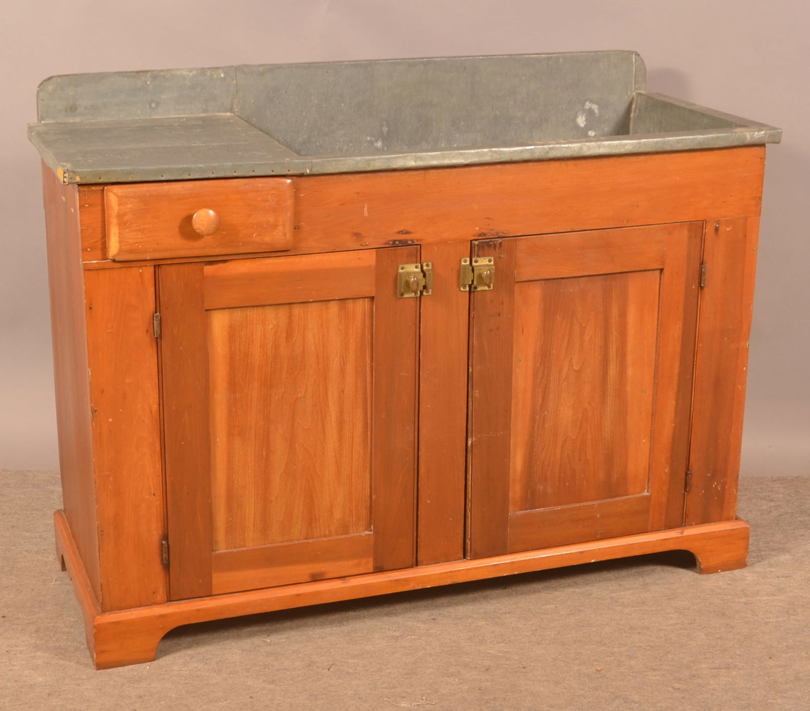 PA 19th Century Zinc-Lined Softwood Drysink. (1 of 7)