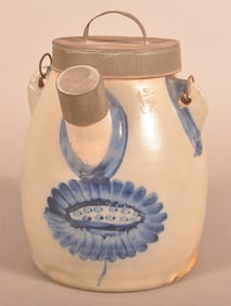 1-1/2 Gal. Cobalt-Decorated Stoneware Batter Jug.
