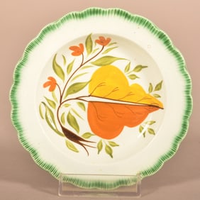 Leeds Soft Paste Green Feather-Edge Cup Plate.