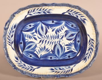 Leeds Blue Feather-Edge Platter.