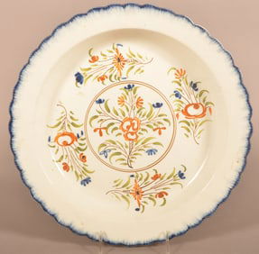Leeds Soft Paste Floral and Foliate Charger.