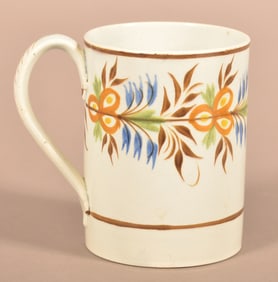 Leeds Soft Paste China Floral-Decorated Small Mug.