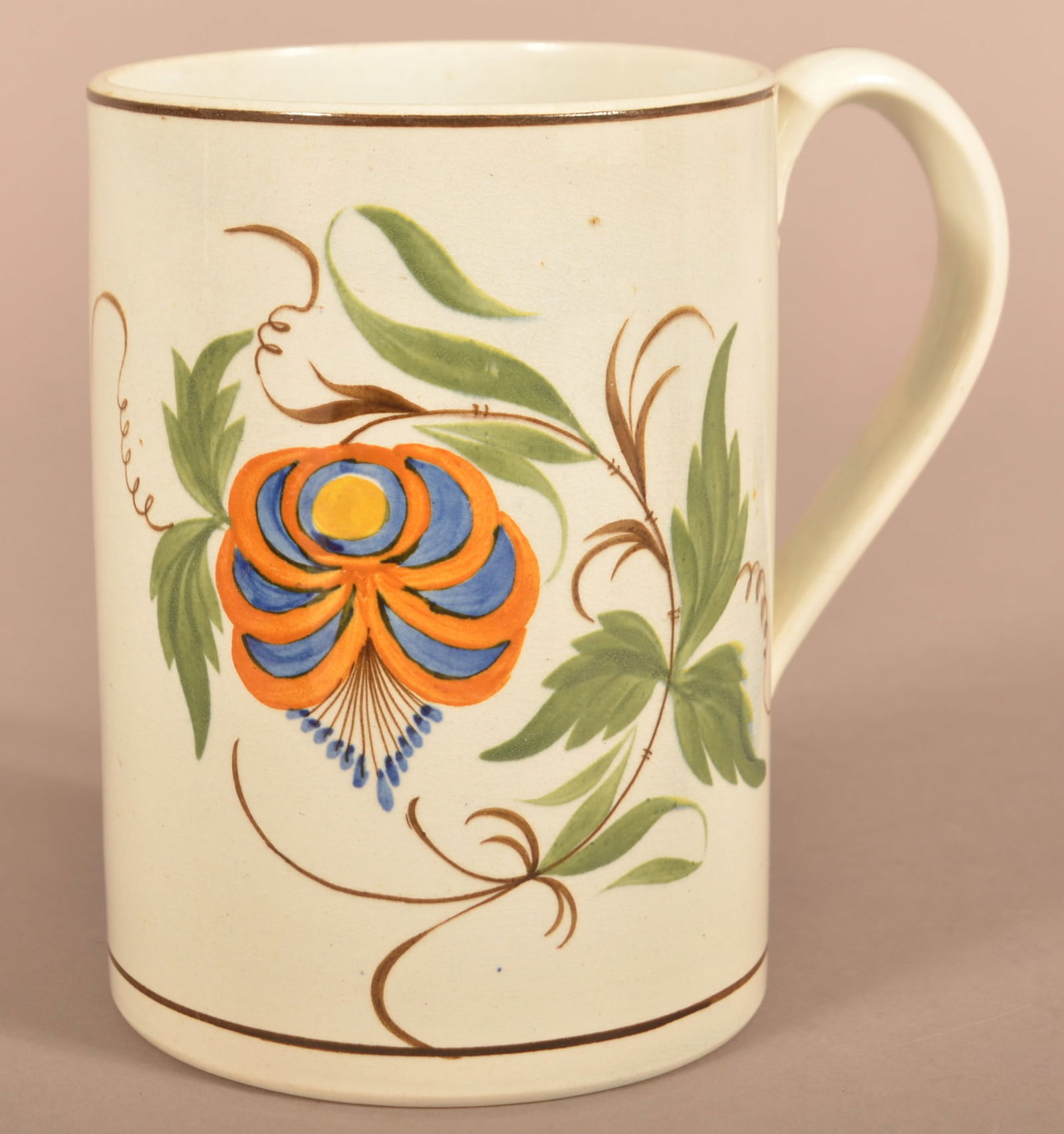 Leeds Soft Paste 5-Color Floral-Decorated Mug. (1 of 4)