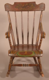PA 19th C. Paint-Decorated Child's Rocking Chair.