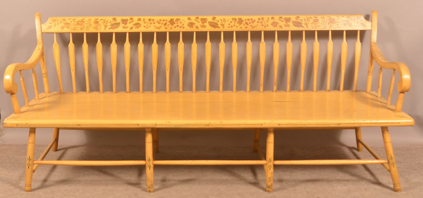 Pennsylvania 19th Century Arrow-Back Settee. (1 of 6)