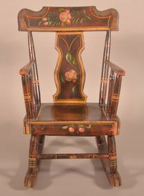 PA 19th C. Splat-Back Child's Rocking Chair.