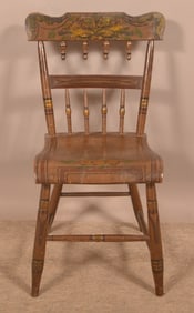 PA Half-Spindle Back Plank Seat Side Chair.