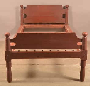 Pennsylvania Federal Red-Painted Rope Bed.
