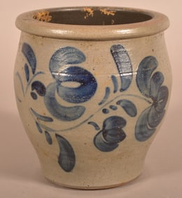 Unsigned 19th Century 1-Gallon Stoneware Crock.