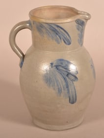 Stoneware 2-Gal. Pitcher with Foliate Decoration.
