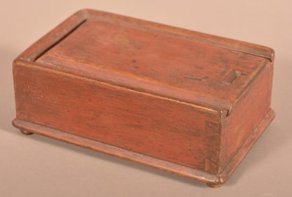 Pennsylvania 19th C. Walnut Slide-Lid Spice Box.