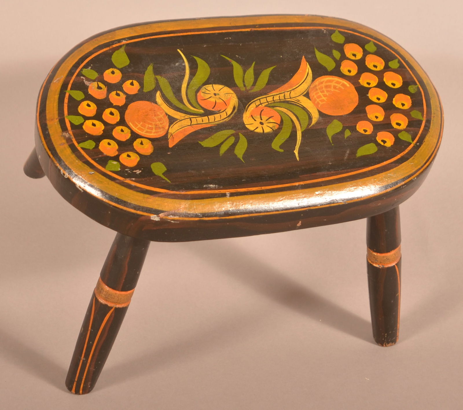 Pennsylvania 19th Century Painted Footstool. (1 of 5)