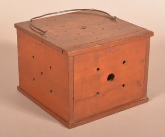 Pennsylvania 19th Century Cherry Foot Warmer.