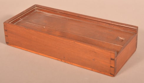 Pennsylvania 19th C. Walnut Slide-Lid Spice Box.