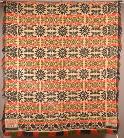 1841 Berks County, PA Jacquard Coverlet.