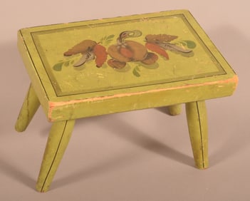 Pennsylvania 19th C. Painted Softwood Footstool.