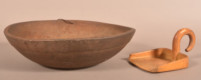 Two Pieces of Antique Wooden Items.