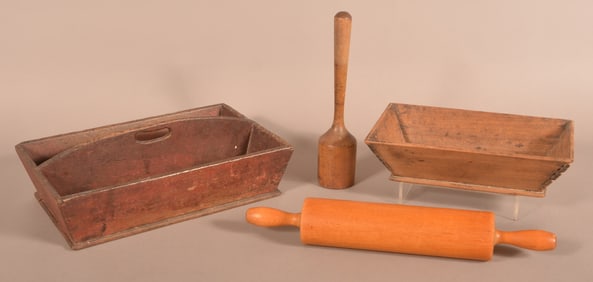 Lot of Antique Country Wooden Wares.