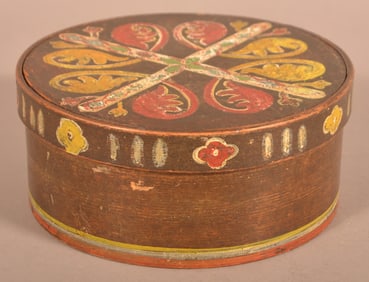 Antique Paint-Decorated Bentwood Pantry Box.