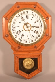 Antique Gilbert "Admiral" Model Oak Wall Clock.