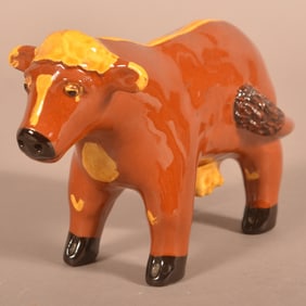 Breininger Redware Cow Figure Dated 1999.