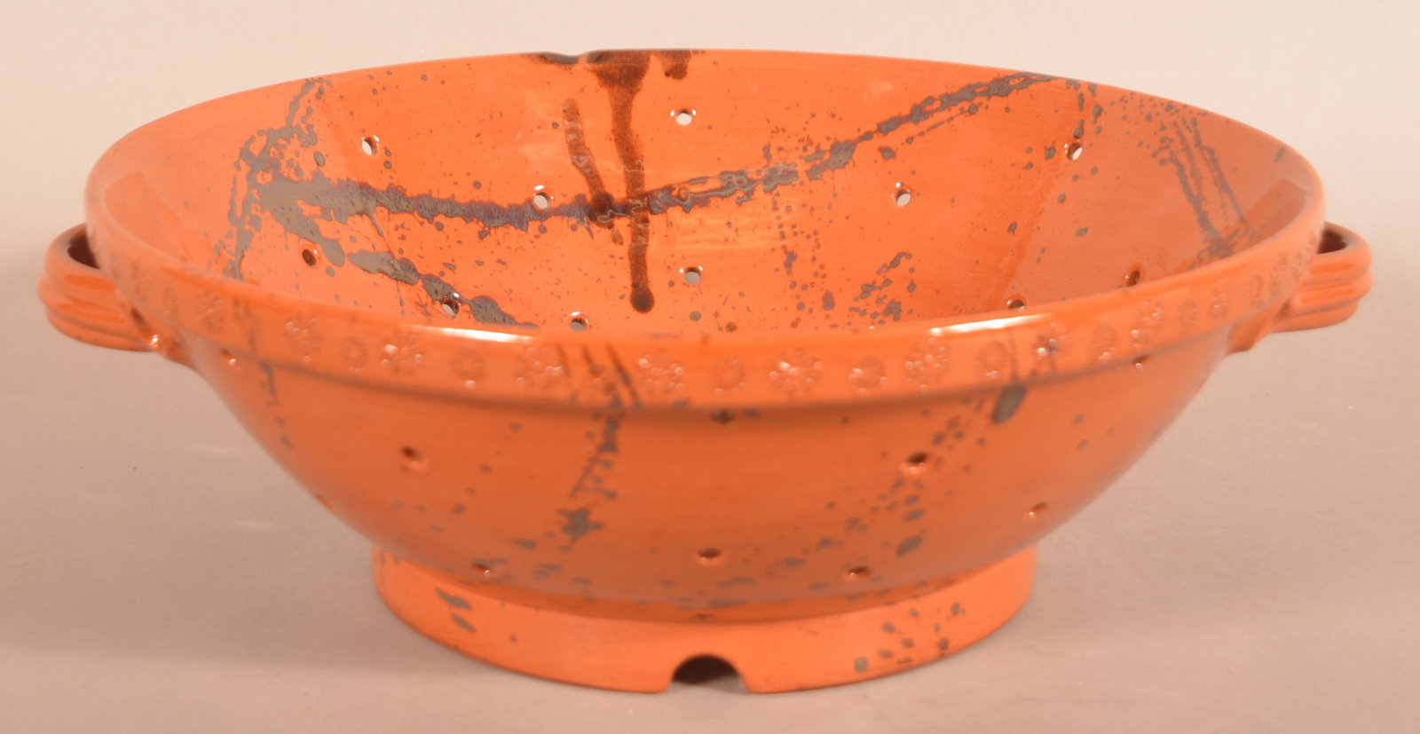 Large Breininger Redware Colander Dated 1995. (1 of 5)