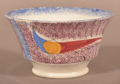 Purple & Blue Rainbow Spatter Peafowl Waste Bowl.