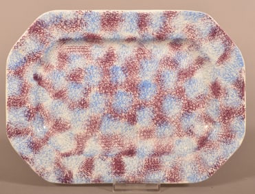 Purple and Blue Spatter Ironstone China Platter.