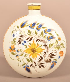 Rare Leeds Soft Paste Small Canteen-Form Flask.