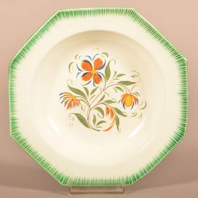 Leeds Soft Paste Green Feather-Edge Toddy Plate.