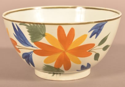 Leeds Soft Paste China Scalloped-Top Waste Bowl.