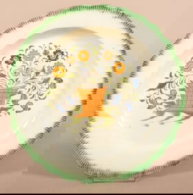 Leeds Soft Paste China Green Feather-Edge Plate.