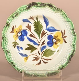 Leeds Soft Paste China 4-Color Cup Plate.