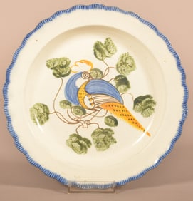 Leeds Blue Feather, Scalloped-Edge Plate.